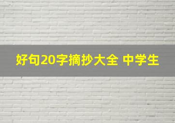 好句20字摘抄大全 中学生